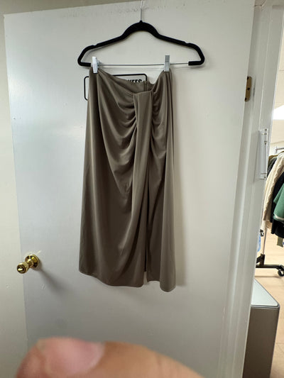Dixie Olive Ruched Midi Skirt