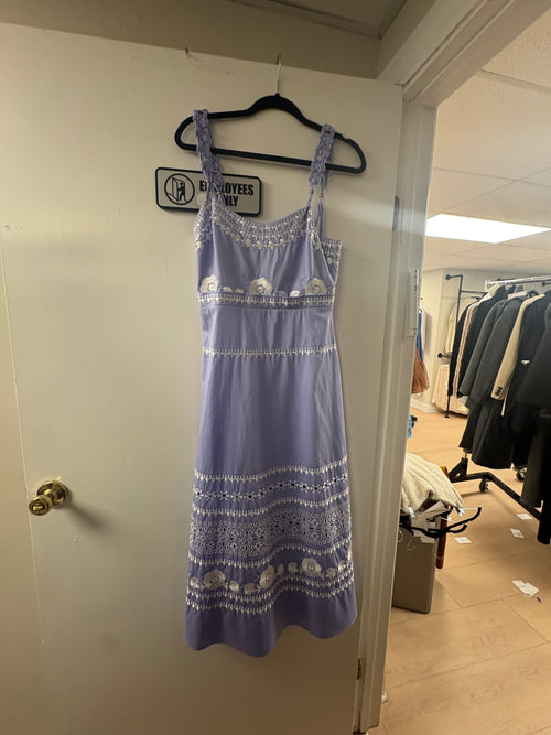 Figure Lilac Midi Eyelet Embroidered Sundress