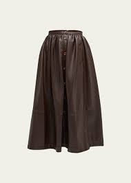 Toccin Brown Leather Skirt