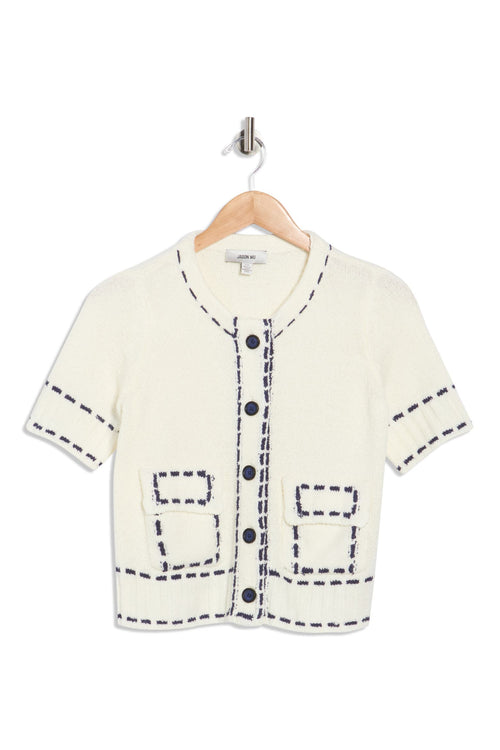 Jason Wu Stitch Detail Short Sleeve Sweater