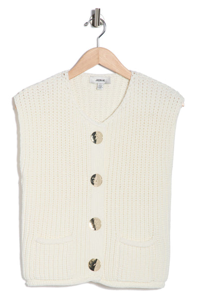 Jason Wu Ivory Button Shaker Cardigan Vest