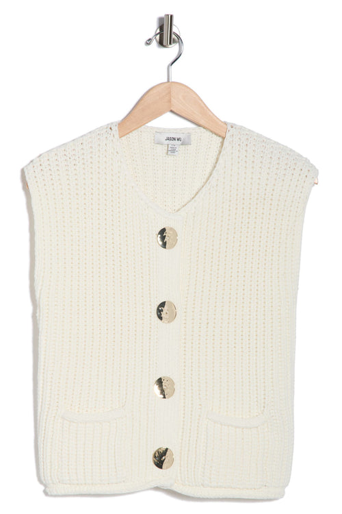 Jason Wu Ivory Button Shaker Cardigan Vest