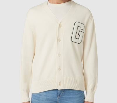 Grifoni Off-White Varsity Style Cardigan