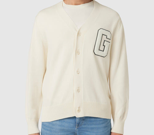 Grifoni Off-White Varsity Style Cardigan