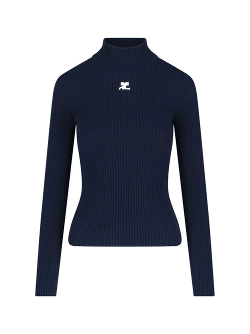 Courreges High Neck Knitted Jumper