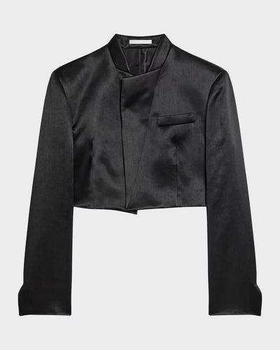Helmut Lang Cropped Satin Blazer