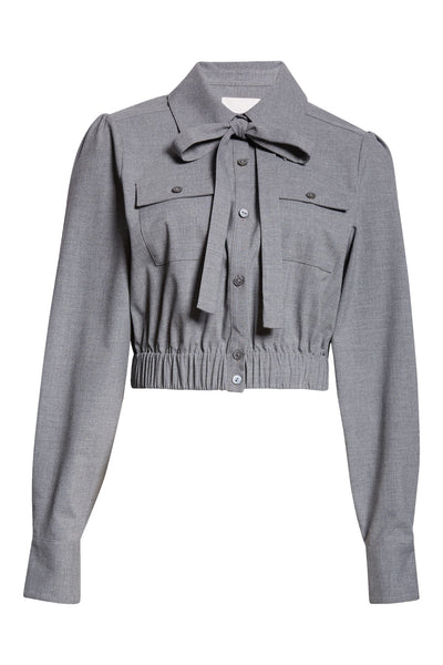 Clinq a Sept Tie Neck Button-Up Shirt