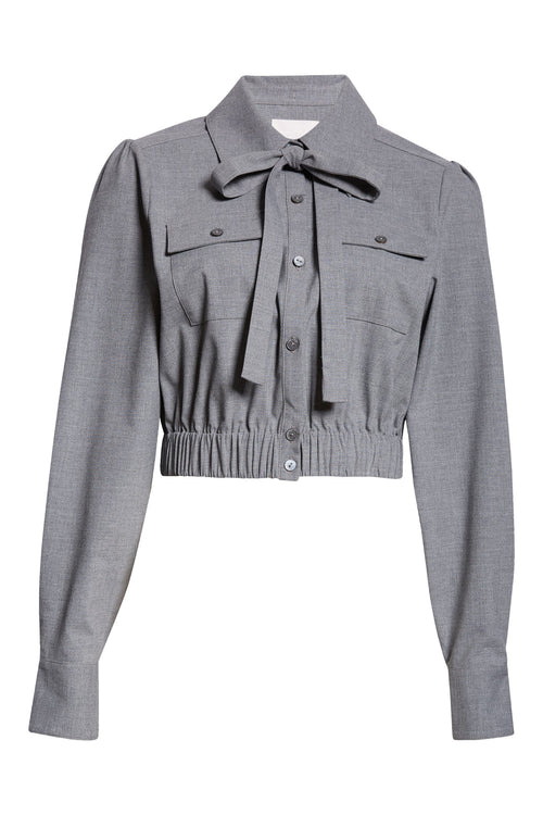 Clinq a Sept Tie Neck Button-Up Shirt