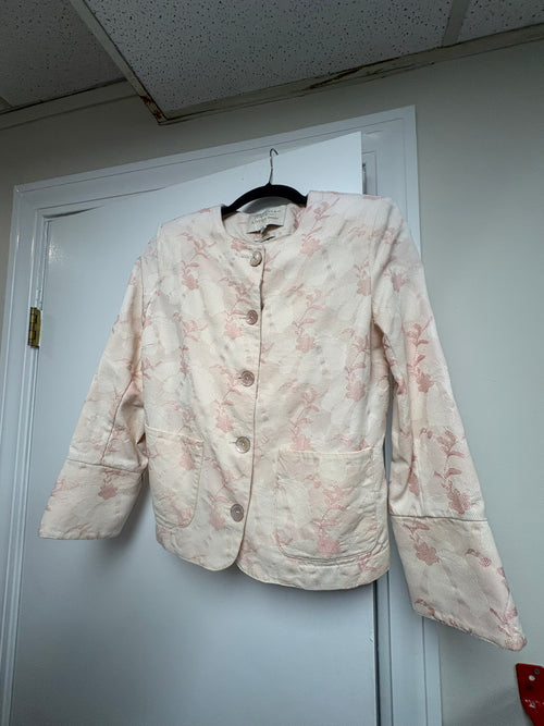 Alessia Santi Cream-and Pink Floral Blazer