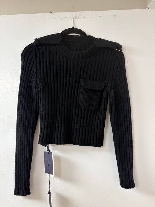 Prada Ribbed Knit Crew-Neck Sweater