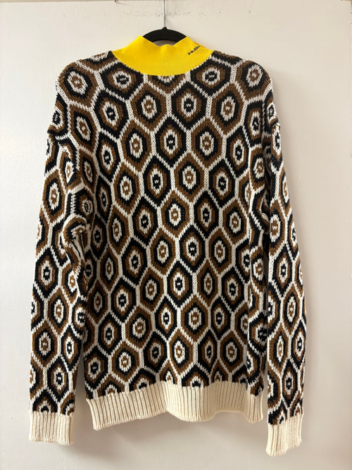 Prada Geometric Jacquard Knit Sweater