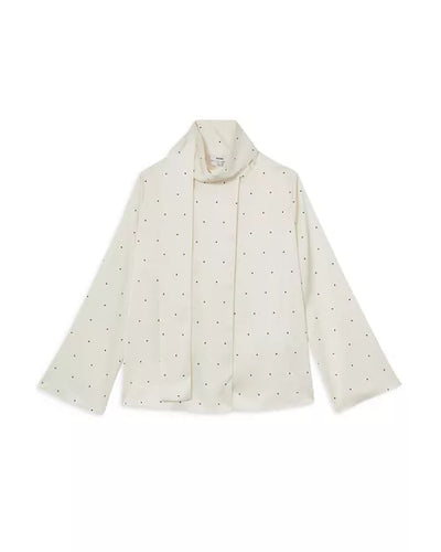 Reiss Satin Polka Dot Tie Neck Blouse