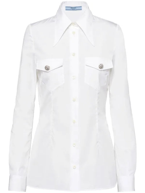 Prada Jewel Buttons Poplin Shirt