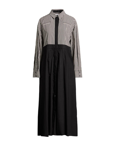Evi Grintela Black-and-White Striped Maxi Dress