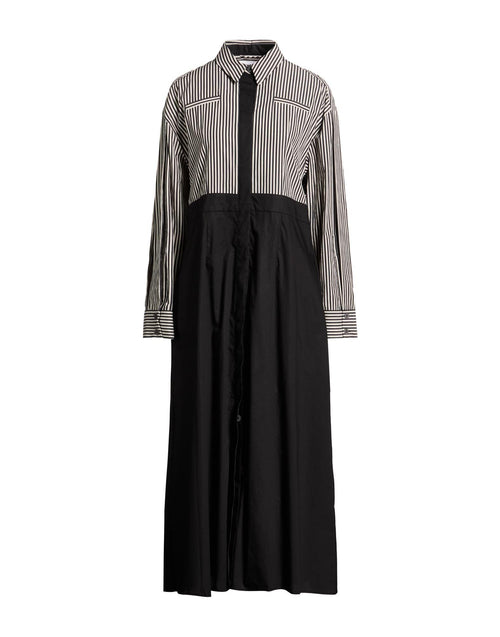 Evi Grintela Black-and-White Striped Maxi Dress