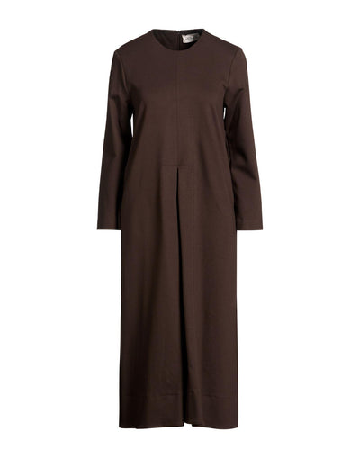 MEIMIJ Chocolate Brown Long-Sleeved Midi Dress