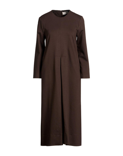 MEIMIJ Chocolate Brown Long-Sleeved Midi Dress