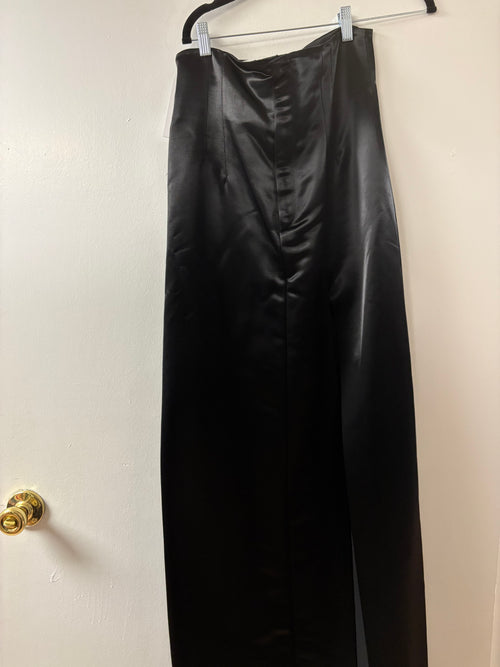 Philosophy Elegant Black Satin Maxi Skirt