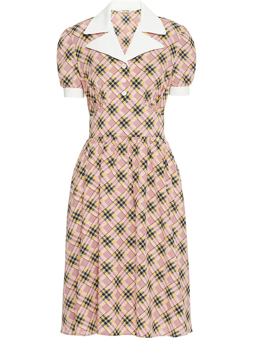 Miu Miu Printed Silk Shirt Dress