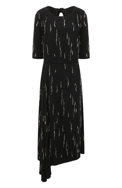 Prada Embellished Sable Satin Dress