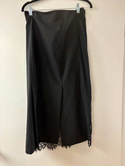 Semicouture Lace-Trim Satin Midi Skirt