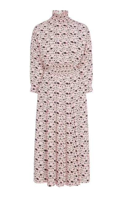 Prada Pink Printed Crepe Midi Dress