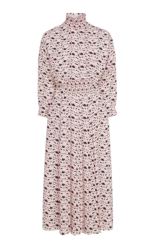 Prada Pink Printed Crepe Midi Dress