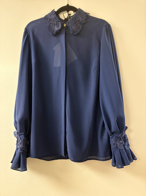 Elisabetta Franchi 3D Floral Decoration Blouse