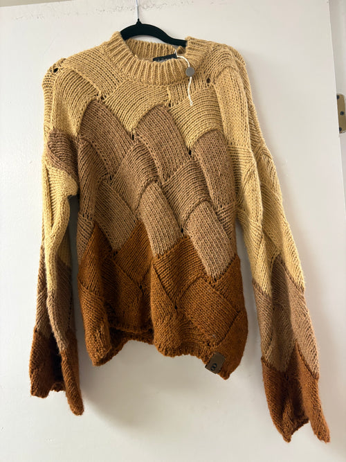 ottod'Ame Basket Weave Pattern Knit Sweater