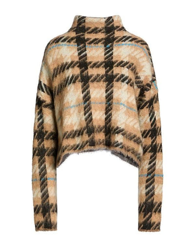 Semicouture Maddison Checked Turtleneck Sweater