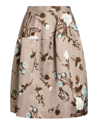 P.A.R.O.S.H. Floral-Print Structured Midi Skirt