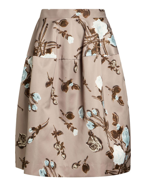 P.A.R.O.S.H. Floral-Print Structured Midi Skirt