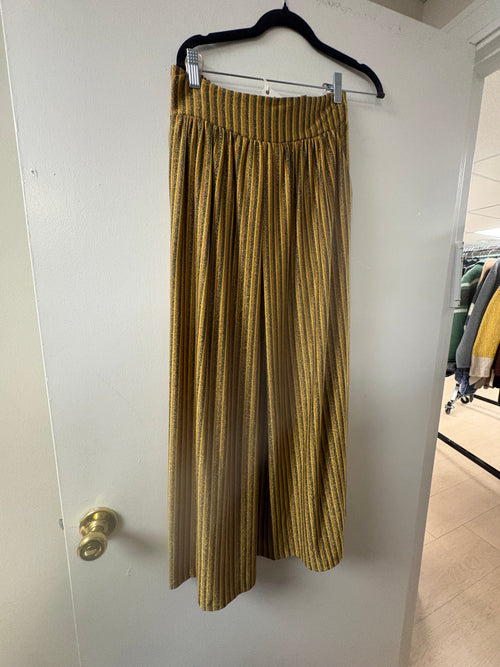 Momoni Mustard & Olive Striped Skirt