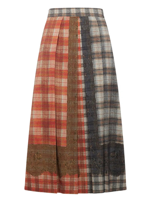 Pierre-Louis Mascia Check-Pattern Midi Skirt