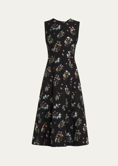 Adam Lippes Eloise Floral-Print Sleeveless Midi Dress