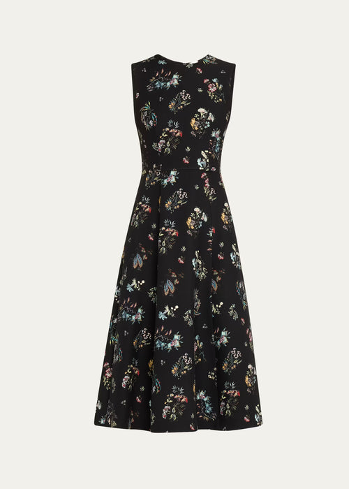Adam Lippes Eloise Floral-Print Sleeveless Midi Dress