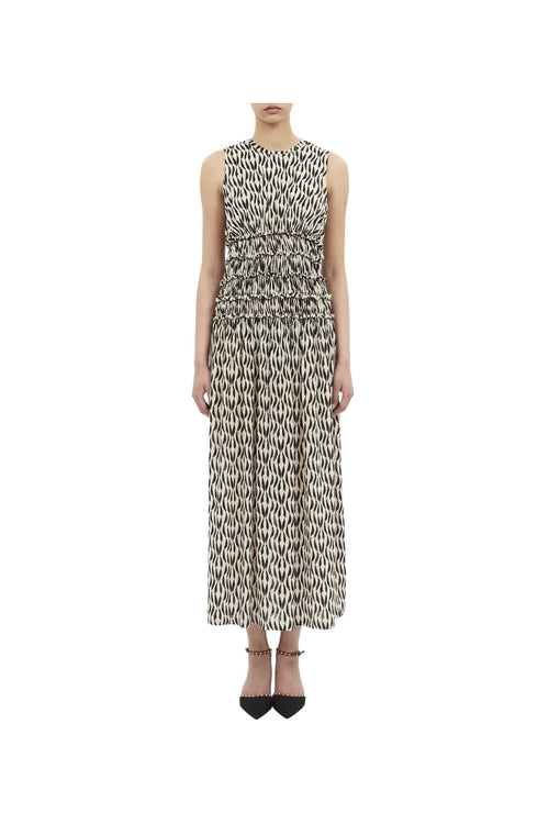 Ulla Johnson Kamaria Sleeveless Ruched Waist Dress Silhouette