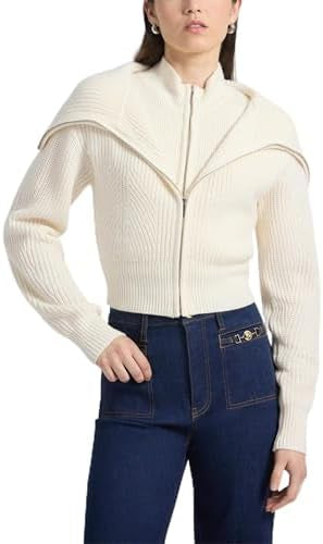 Derek Lam 10 Crosby Jane Wool Zip Front Layered Sweater
