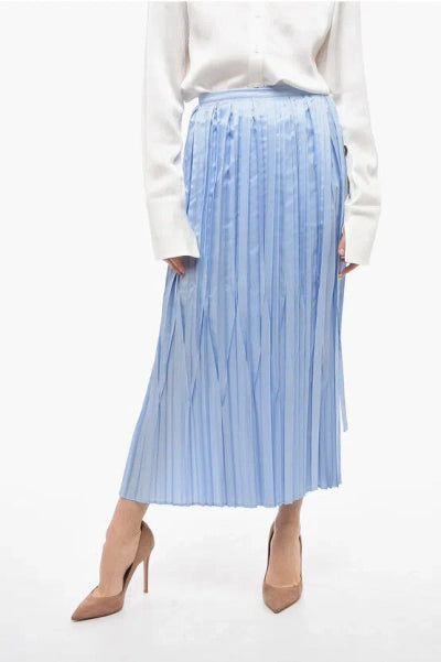 Ferragamo Pleated Maxi in Baby Blue