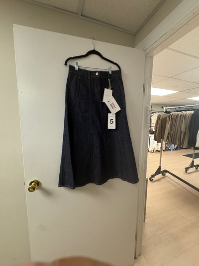 Department Five Dark Wash Midi Denim Skirt