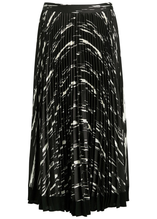 Phillip Lim Pleated Abstract Midi Skirt in Black