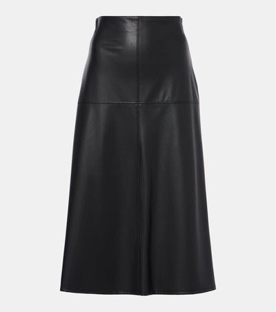 Max Mara Leisure Scili Coated Midi Skirt in Black