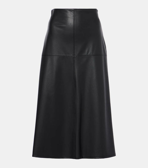 Max Mara Leisure Scili Coated Midi Skirt in Black