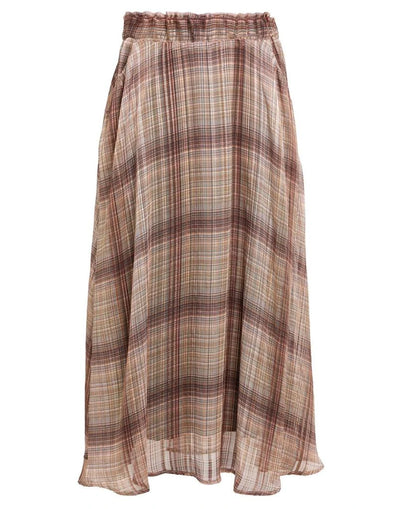 Shirtaporter Plaid Shimmer Midi Skirt