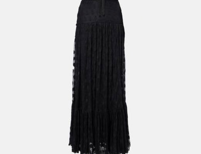 Ulla Johnson Sheer Polka Dot Mesh Maxi Skirt in Black