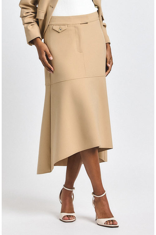 Derek Lam High Low Skirt in Camel