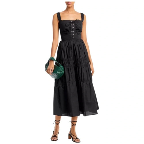 Nicholas Halle Corset Midi Dress in Black