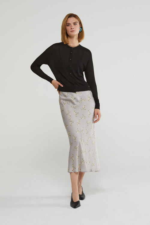 Ottod'Ame Skirt in Grey Abstract