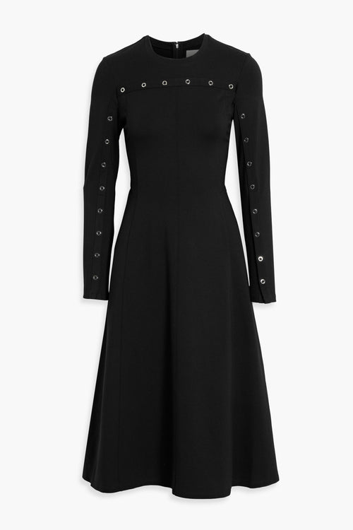 Phillip Lim Gathered Snap Detailed Ponte Midi Dress in Black