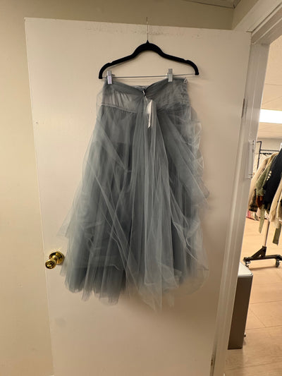 Prada Tulle Midi Skirt in Blue-Gray
